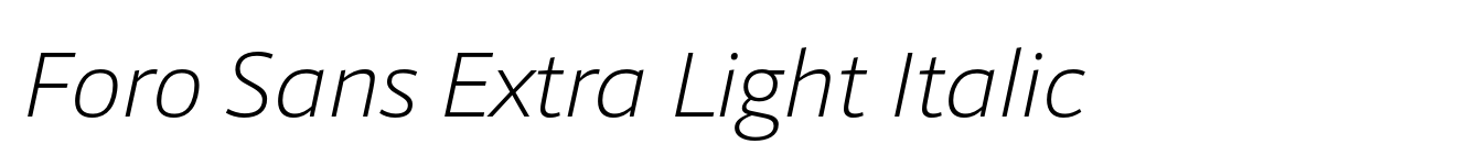 Foro Sans Extra Light Italic